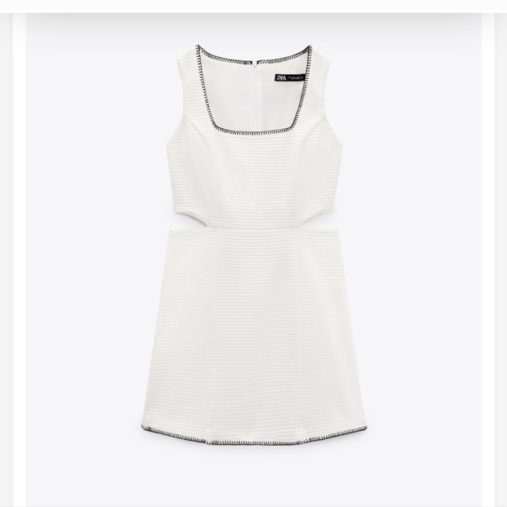 Zara Textured Cut Out Mini Dress Small